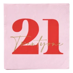Servetten 21 jaar - rood - set van 20