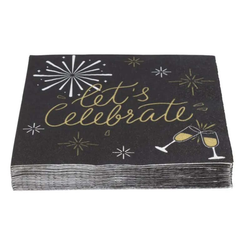 Servetten let's celebrate - papier - 33x33 cm