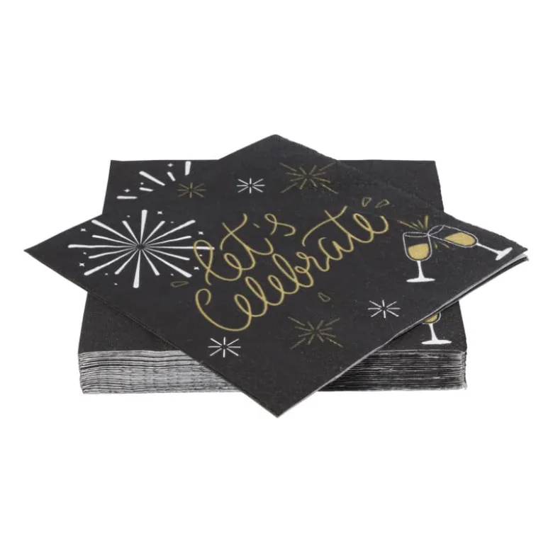 Servetten let's celebrate - papier - 33x33 cm