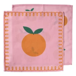 Servetten sinaasappels - roze/oranje - set van 2