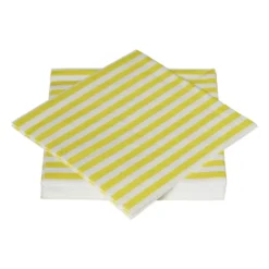 Servetten streep - geel - 33x33 cm - set van 20