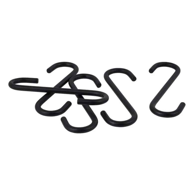 S-haken - zwart - set van 5