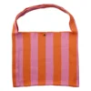Shopper gestreept - roze/oranje - 45x35 cm