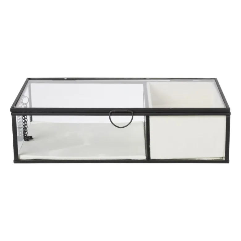 Sieradendoos met ringhouder - zwart - 25x15x6.5 cm
