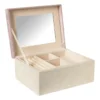 Sieradendoos met spiegel - lichtroze - 28x19.5x11 cm