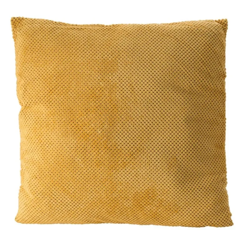Sierkussen blokje - geel - 60x60 cm