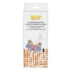 Sleutelhanger vlinder - diamond paint - 7x7 cm