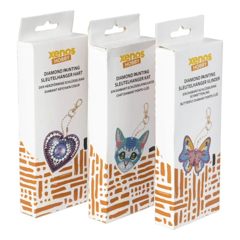 Sleutelhanger vlinder - diamond paint - 7x7 cm
