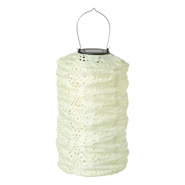 Solar barok lampion cilinder - groen - ø18x33 cm