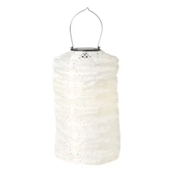 Solar barok lampion cilinder - wit - ø18x33 cm