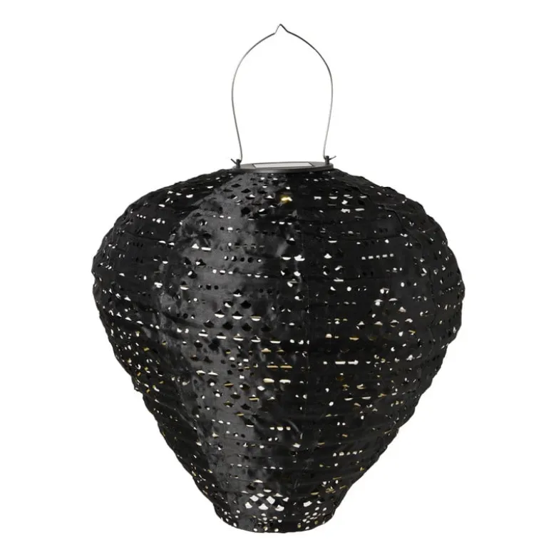Solar barok lampion druppel - zwart - ø28x30 cm