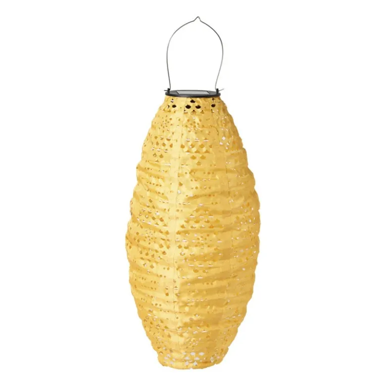 Solar barok lampion ovaal - geel - ø20x42 cm