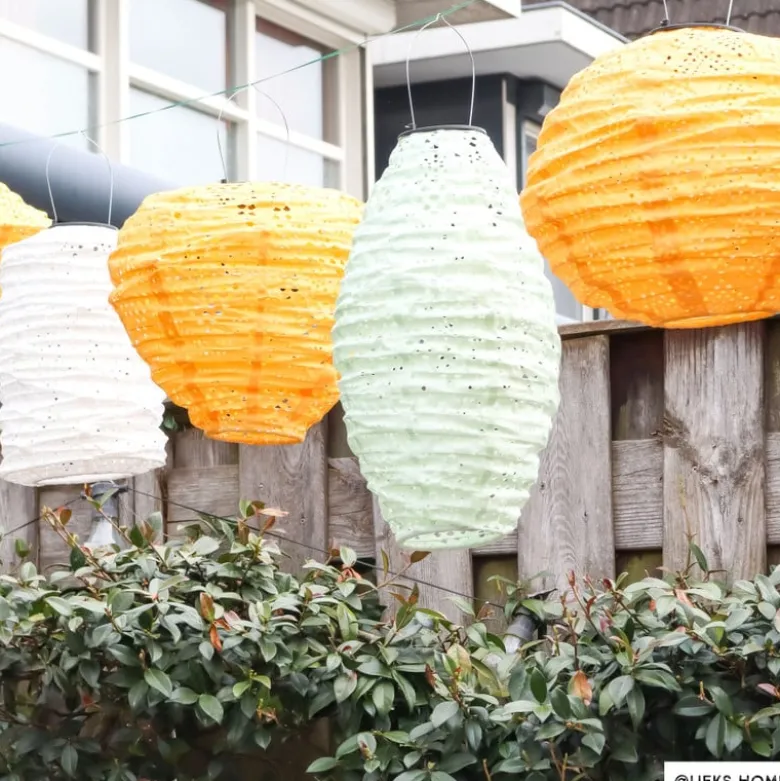 Solar barok lampion rond - groen - ø30 cm