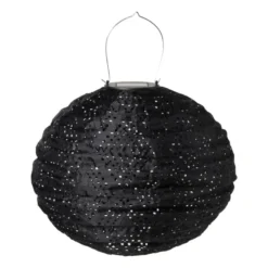 Solar barok lampion rond - zwart - ø30 cm