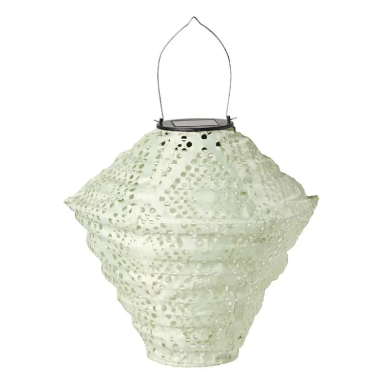Solar barok lampion ruit - groen - ø24x28 cm