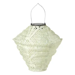 Solar barok lampion ruit - groen - ø24x28 cm