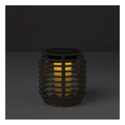 Solar lantaarn rond - bruin - ø10.5x10.5 cm