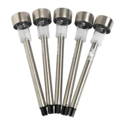 Solar lantaarns - zilverkleurig - set van 5