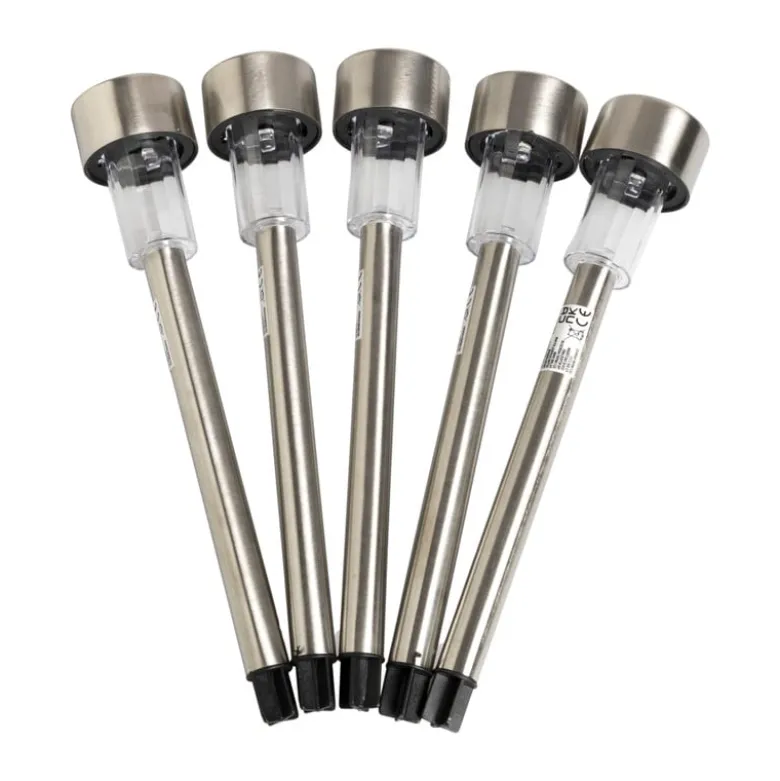 Solar lantaarns - zilverkleurig - set van 5