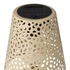 Solar tuinlamp op voet - beige - ø13x28 cm