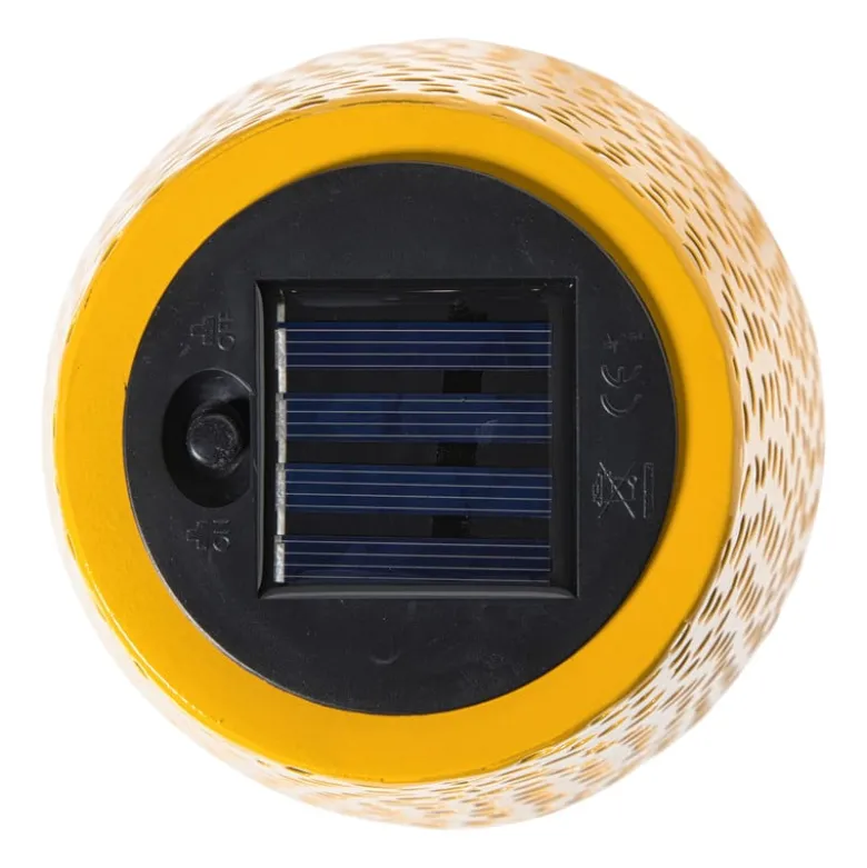 Solar tuinlamp op voet - geel - ø13x28 cm