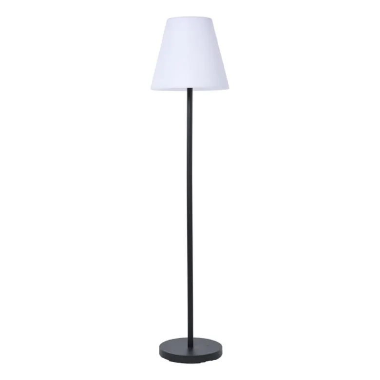 Solar USB vloerlamp - wit/zwart - ø34x147 cm
