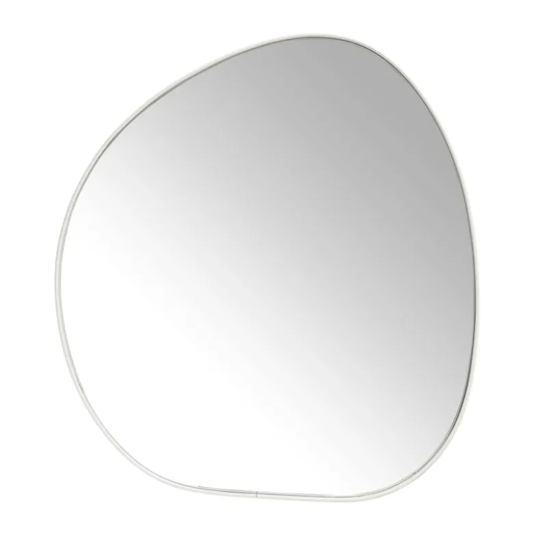 Spiegel organic met beige lijst - 49x53 cm