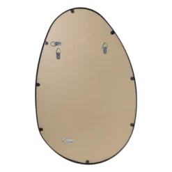 Spiegel organic met metalen lijst - zwart - 75x48.5 cm