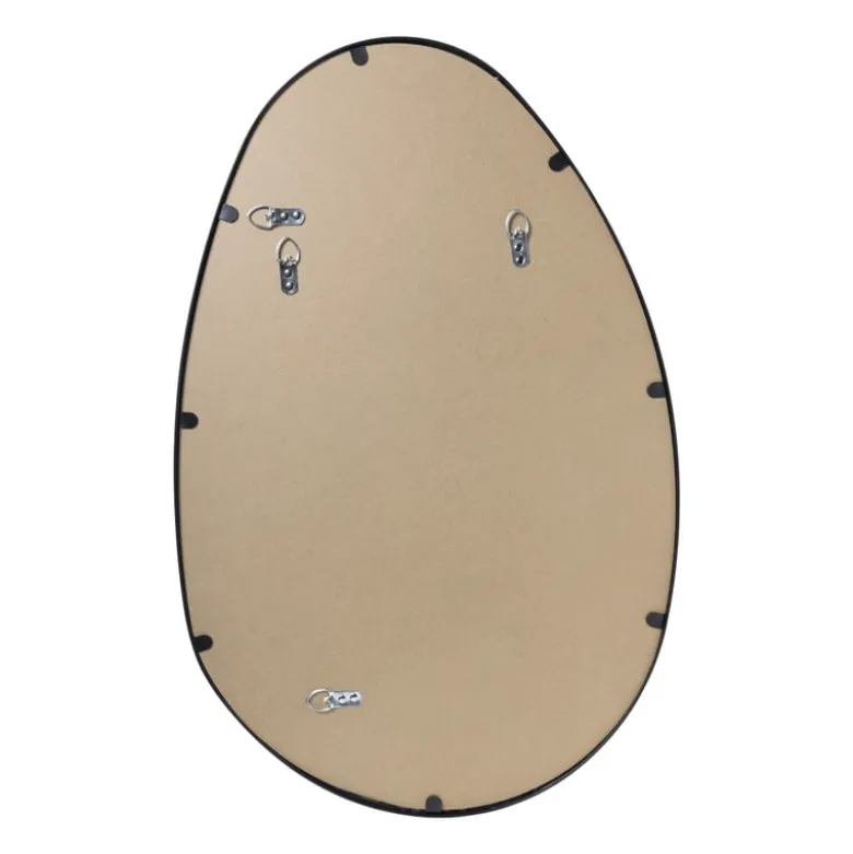 Spiegel organic met metalen lijst - zwart - 75x48.5 cm
