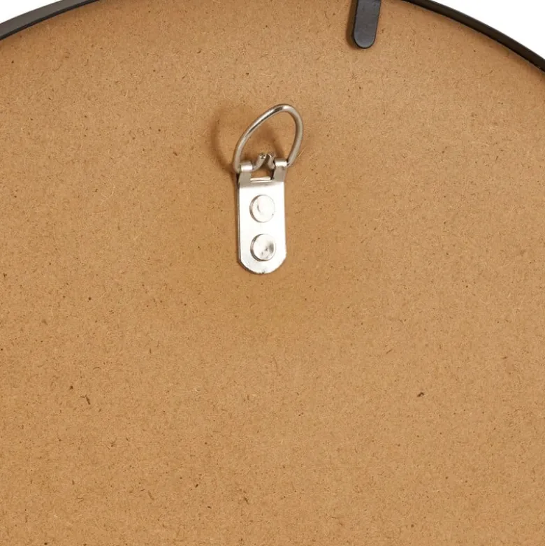 Spiegel rond met metalen lijst - zwart - ø40 cm