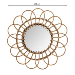 Spiegel rotan lijst - 50 cm