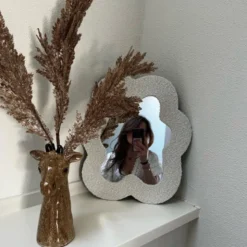 Spiegel teddy bloem - 40x34 cm