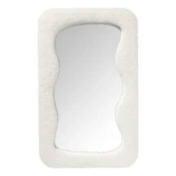 Spiegel wave teddy - wit - 60x37 cm