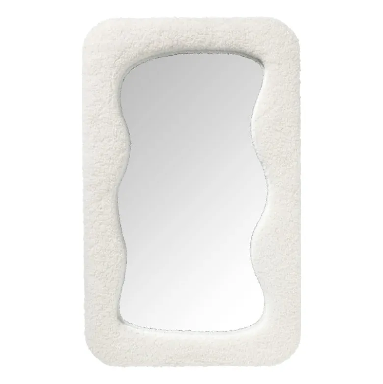 Spiegel wave teddy - wit - 60x37 cm