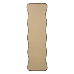 Spiegel XL met golfrand - bruin - 165x50 cm