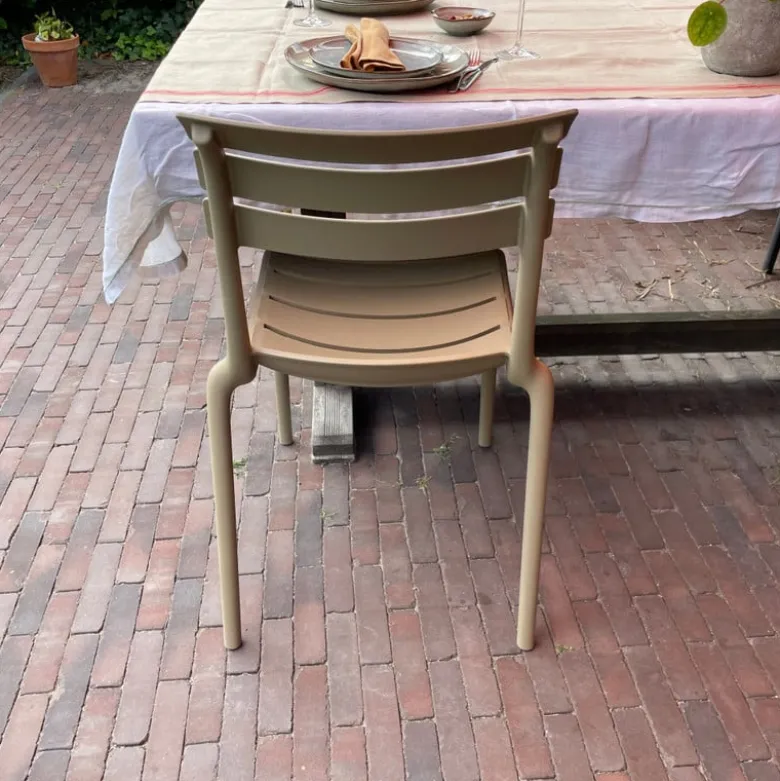 Stapelbare tuinstoel Napoli - taupe - 83x55x48 cm