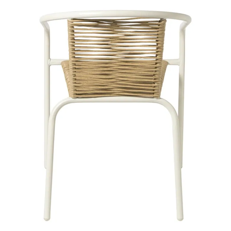 Stapelbare tuinstoel Tim - bruin/wit - 73x53x62 cm