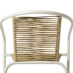Stapelbare tuinstoel Tim - bruin/wit - 73x53x62 cm