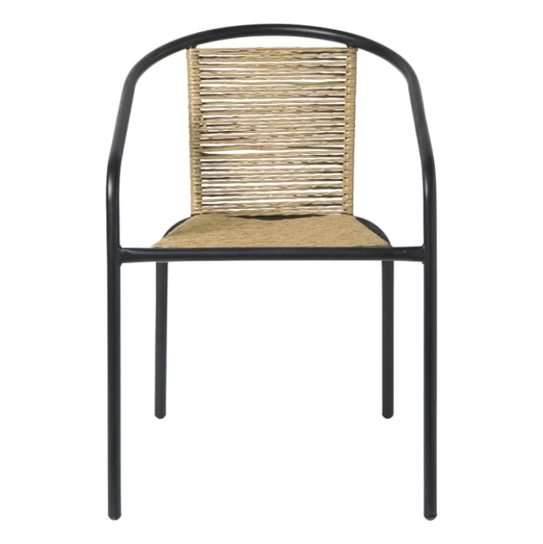 Stapelbare tuinstoel Tim - bruin/zwart - 73x53x62 cm