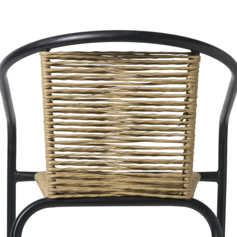 Stapelbare tuinstoel Tim - bruin/zwart - 73x53x62 cm