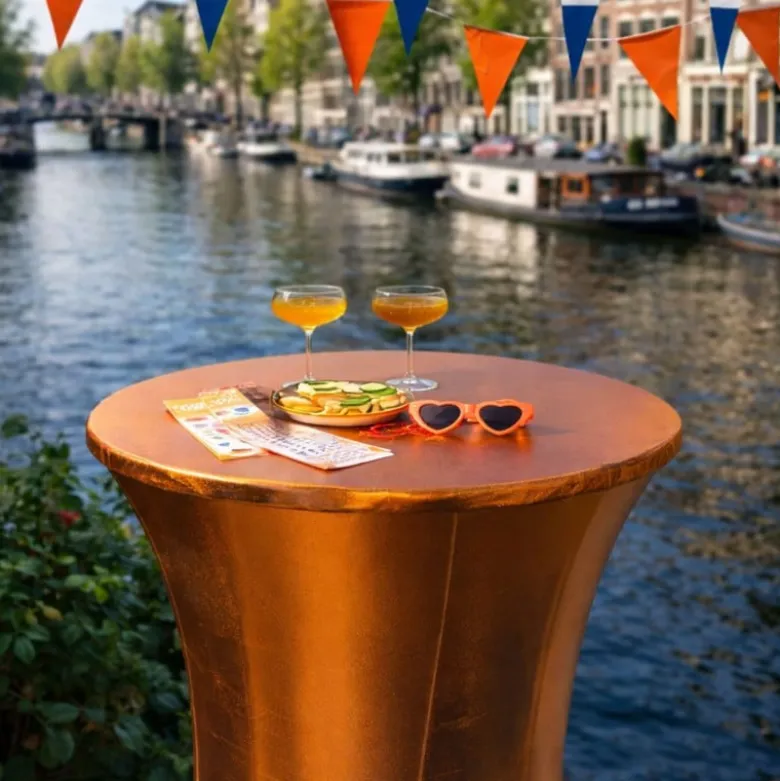 Statafelrok metallic - oranje - ø80x110 cm