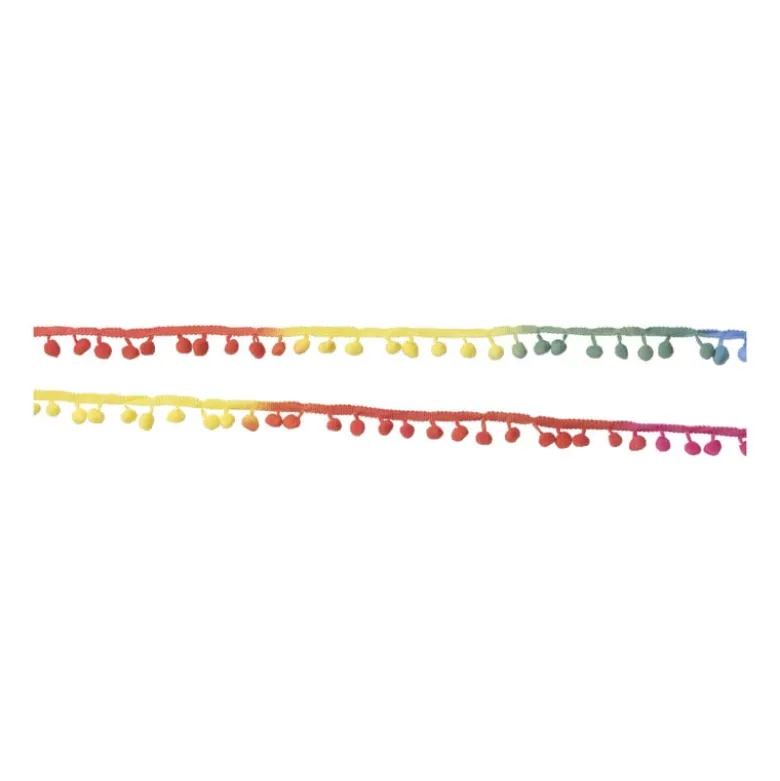 Stoffenband met pompons - set van 2 - 200 cm