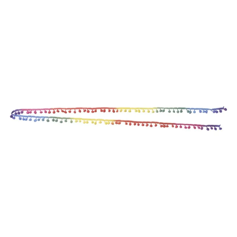 Stoffenband met pompons - set van 2 - 200 cm
