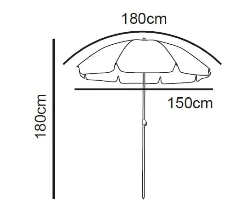 Strandparasol Tess - blauw - ø150x180 cm