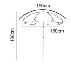 Strandparasol Tess - oranje - ø150x180 cm