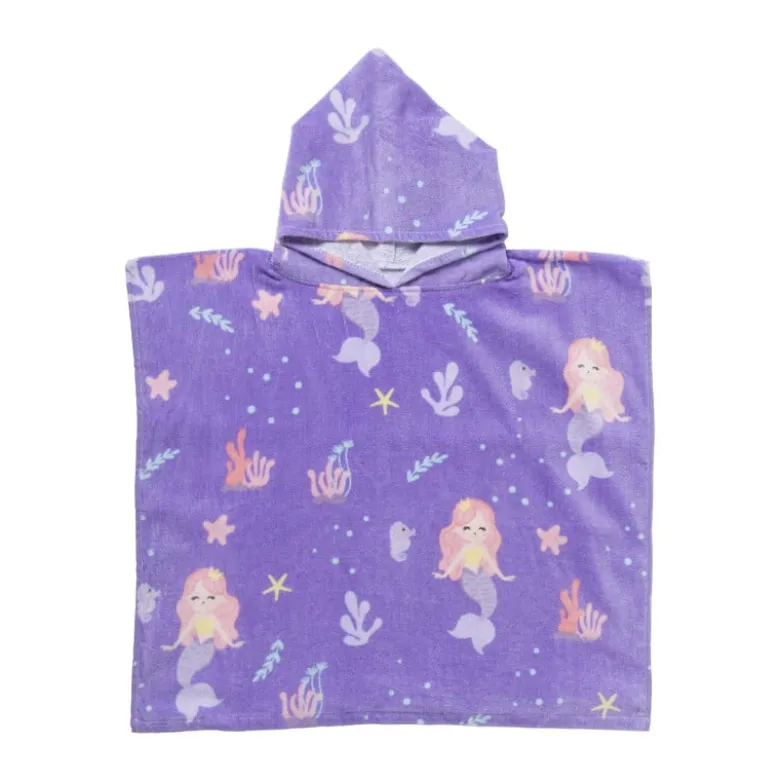 Strandponcho kids zeemeermin - multikleur - 60x110 cm