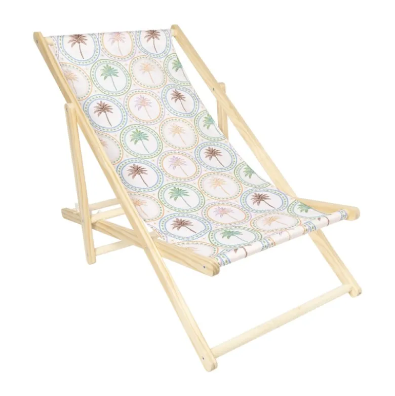 Strandstoel palmbomen - multikleur - 92x82x58 cm