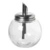 Suikerstrooier bol - glas/rvs - ø8.5x12 cm