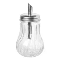 Suikerstrooier lijn - glas/rvs - ø7.5x14.5 cm