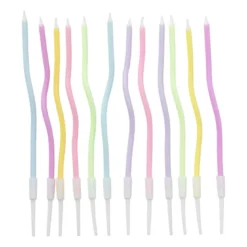 Taartkaarsjes gedraaid - set van 12 - ø3x15 cm